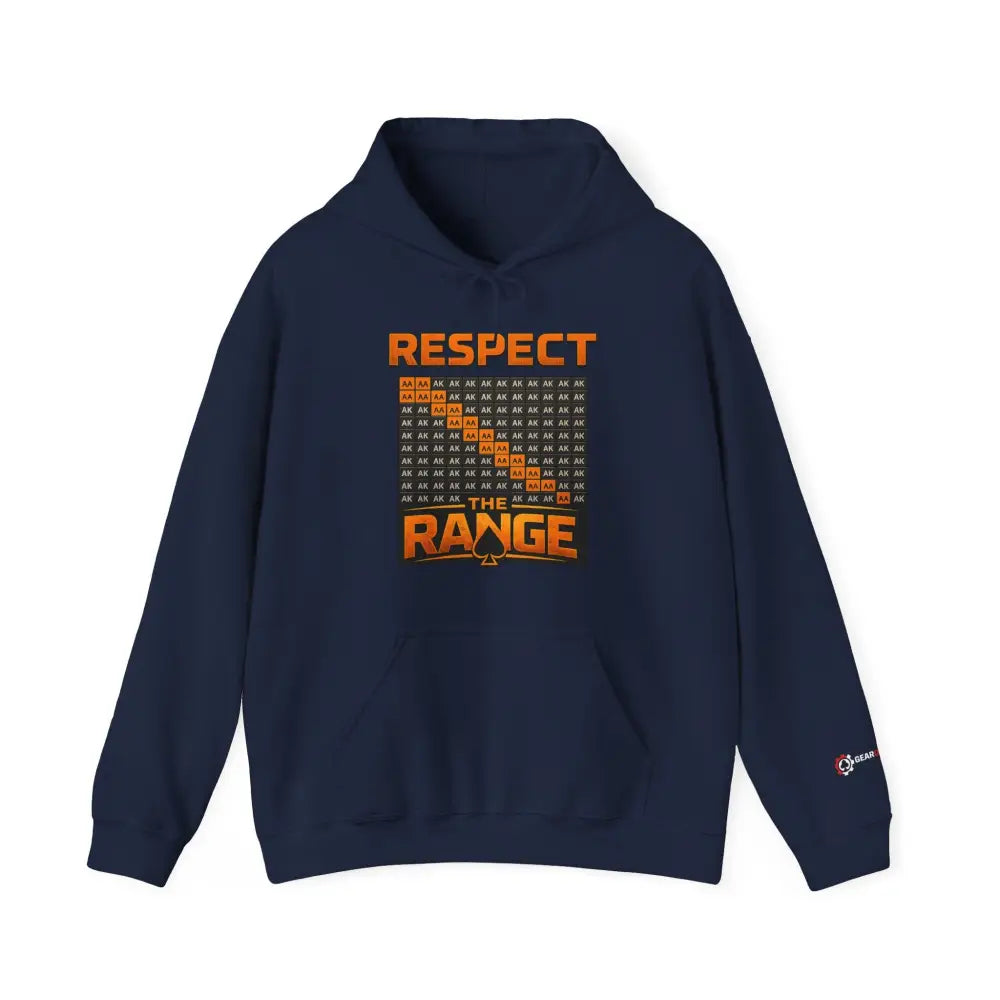Blue "Respect The Range" poker hoodie – strategic poker apparel for grinders who understand the game. #poker #new