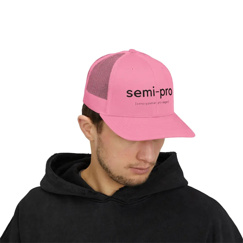 Semi-Pro Snapback Trucker Cap - Gambler & Degenerate Style - Hats