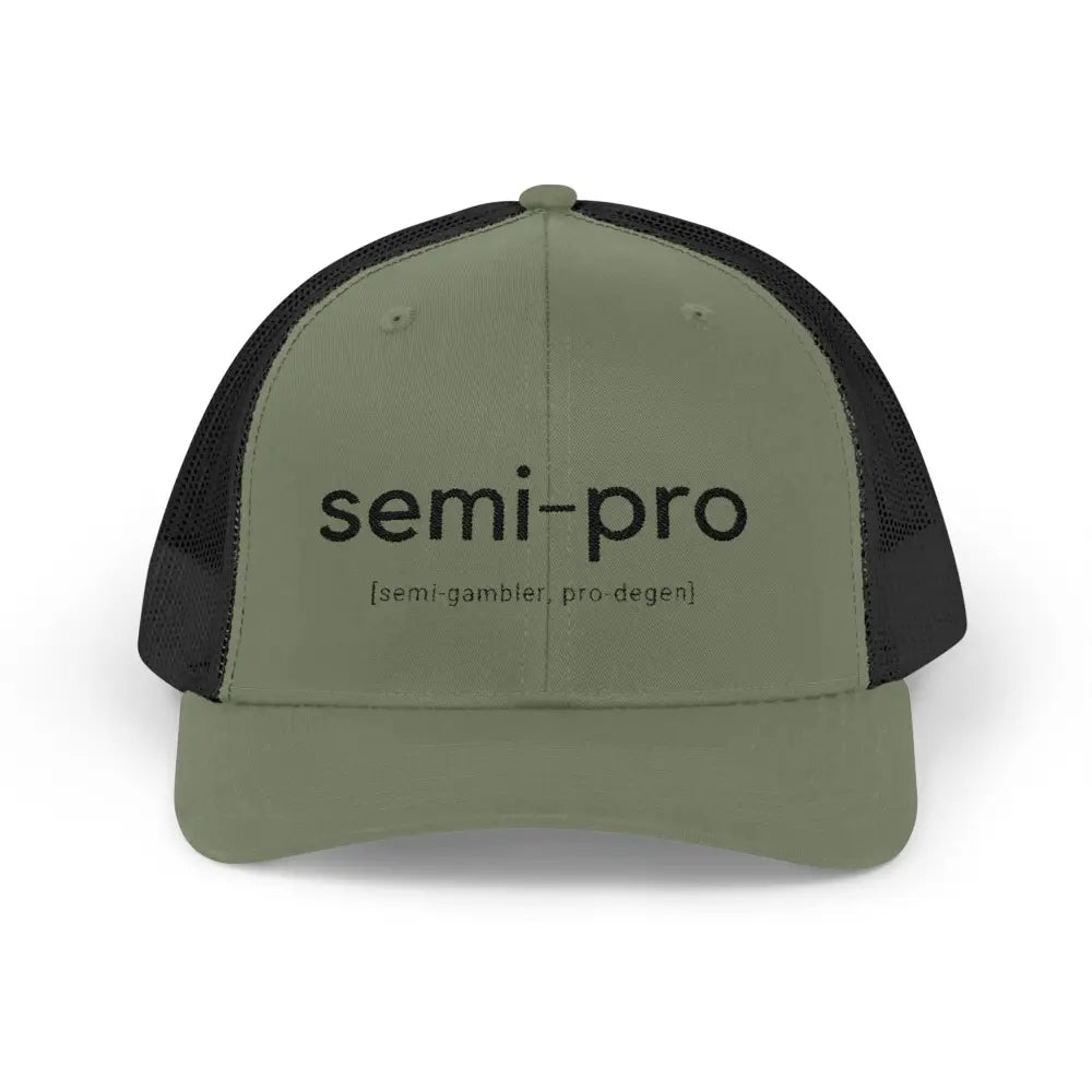 Semi-Pro Snapback Trucker Cap - Gambler & Degenerate Style - Hats