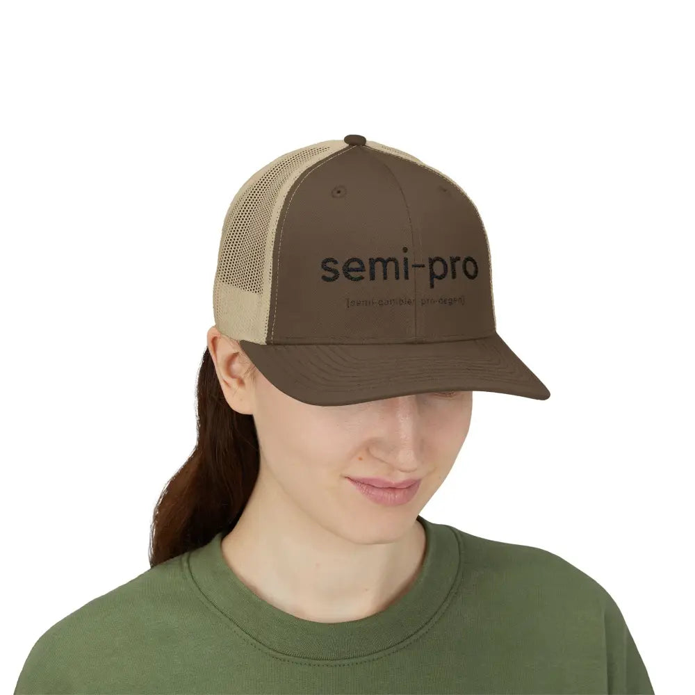 Semi-Pro Snapback Trucker Cap - Gambler & Degenerate Style - Hats