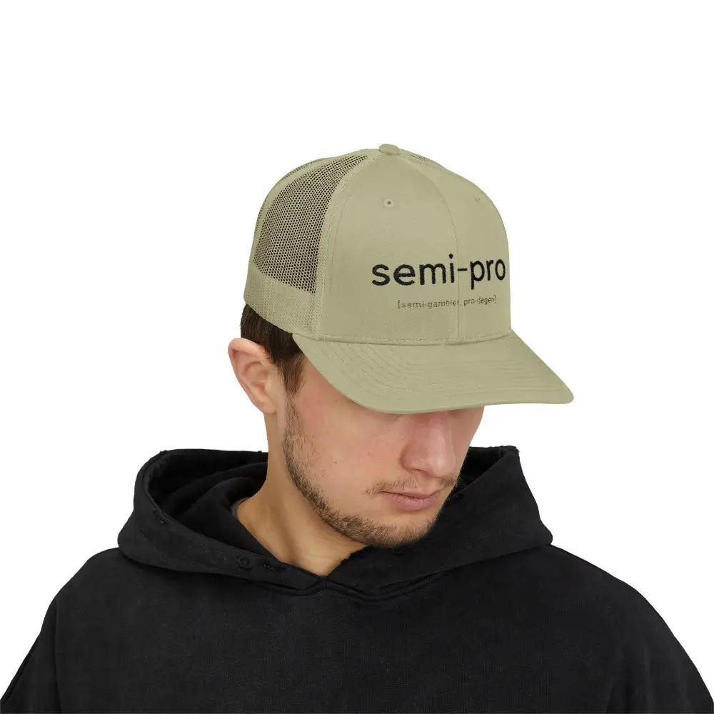 Semi-Pro Snapback Trucker Cap - Gambler & Degenerate Style - Hats
