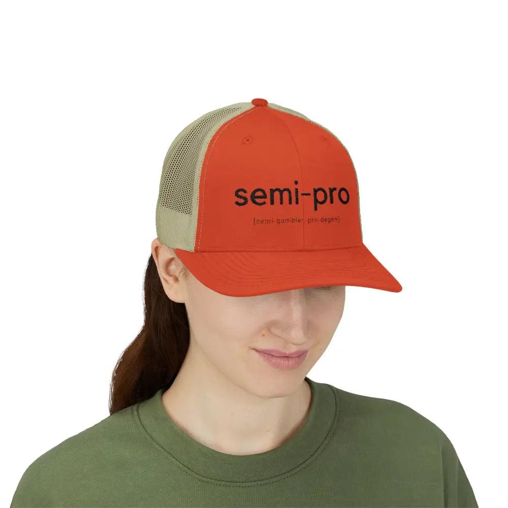 Semi-Pro Snapback Trucker Cap - Gambler & Degenerate Style - Hats