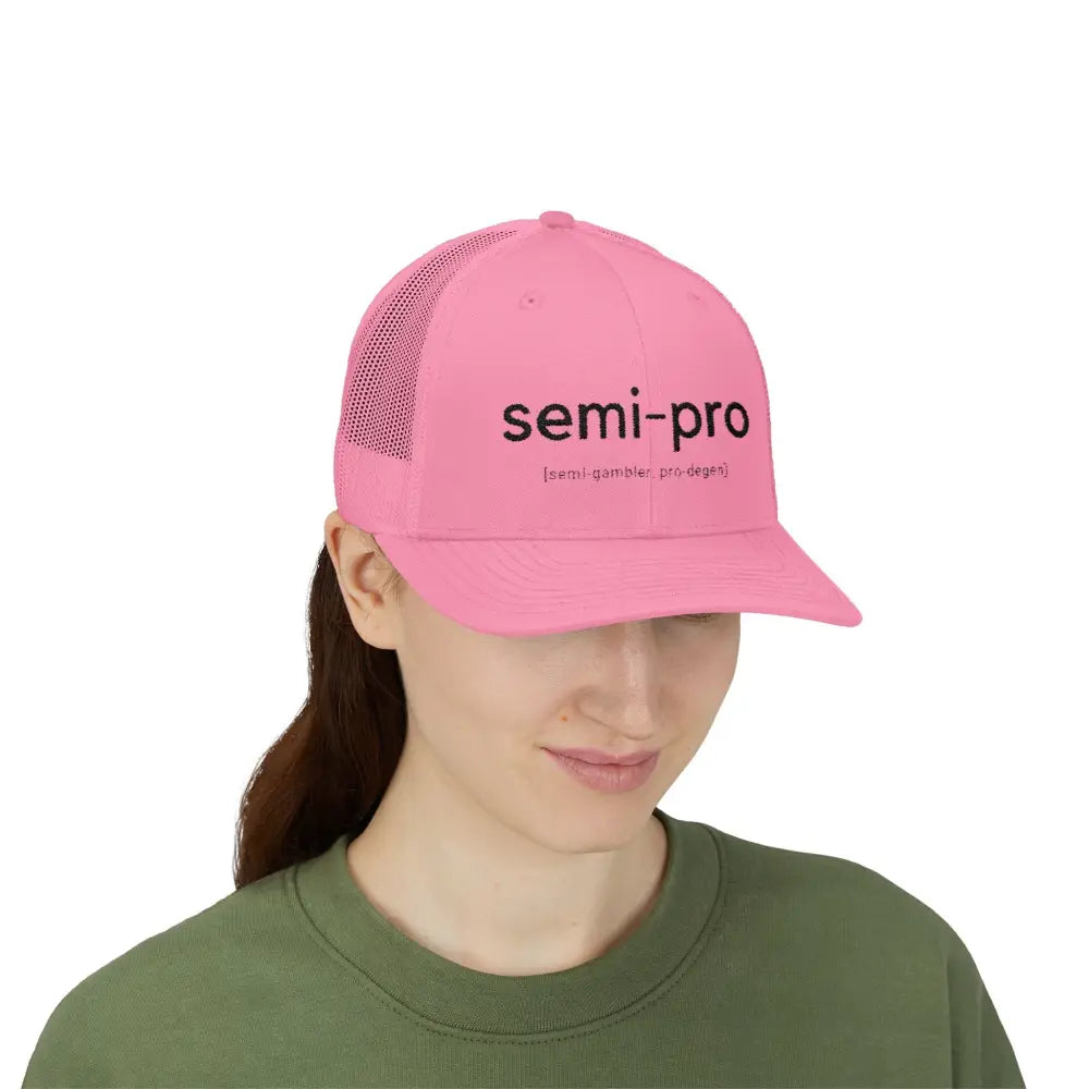 Semi-Pro Snapback Trucker Cap - Gambler & Degenerate Style - Hats