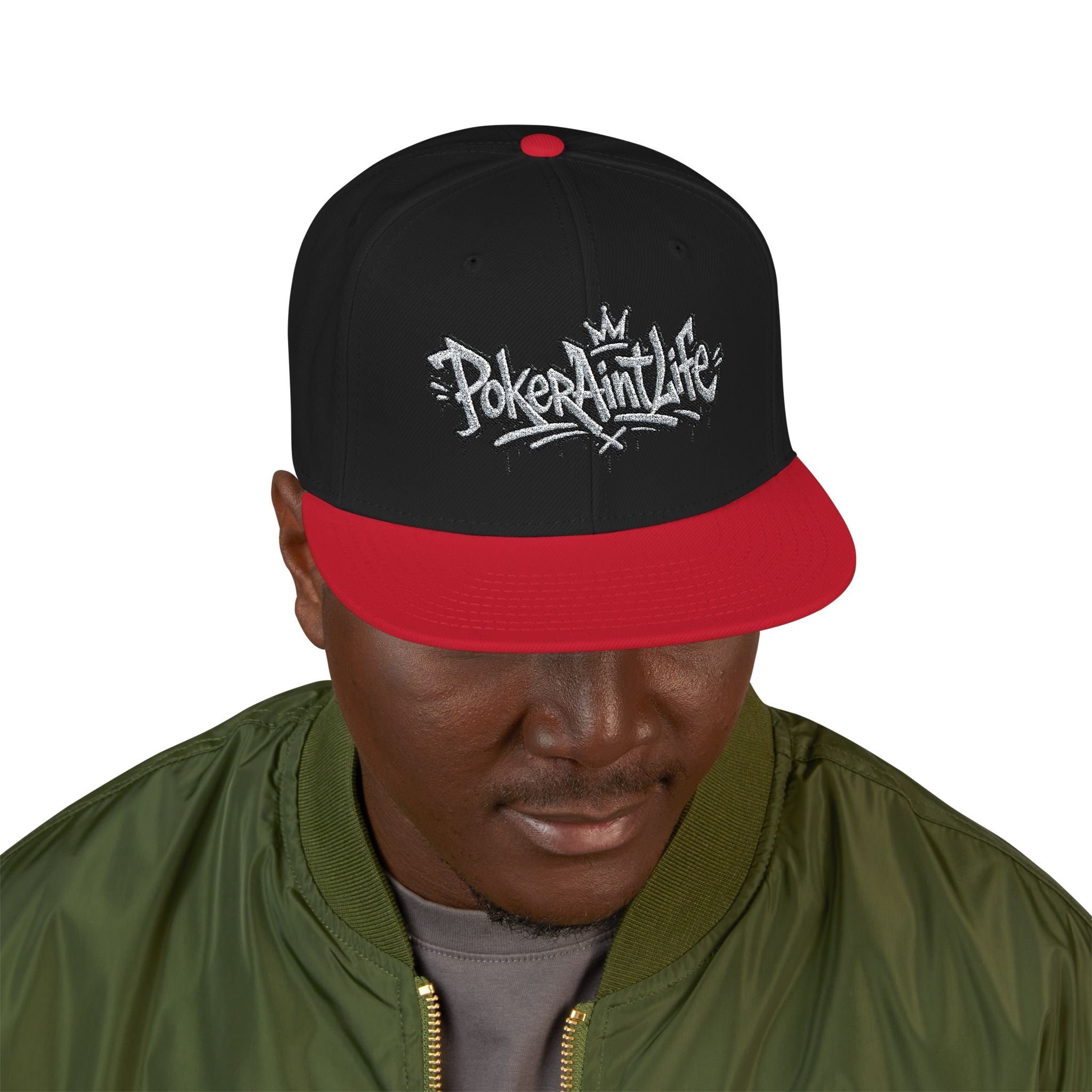 Snapback Hat, Embroidered Graffiti Logo Streetwear Cap - One size / Red/Black/Black - Hats
