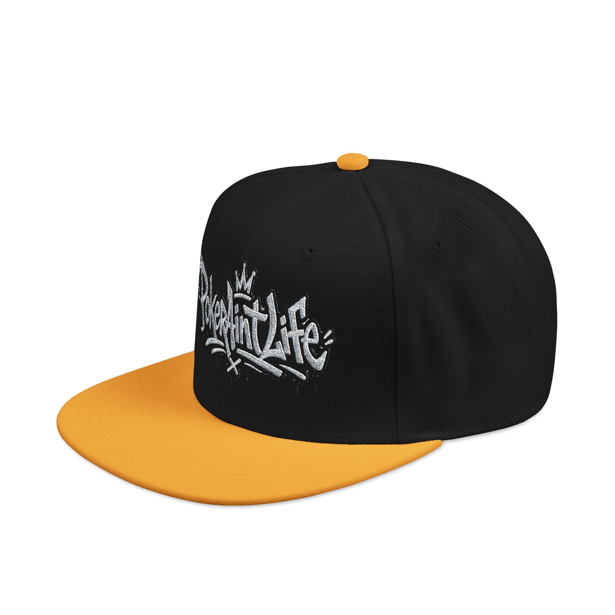 Snapback Hat, Embroidered Graffiti Logo Streetwear Cap - One size / Gold/Black/Black - Hats