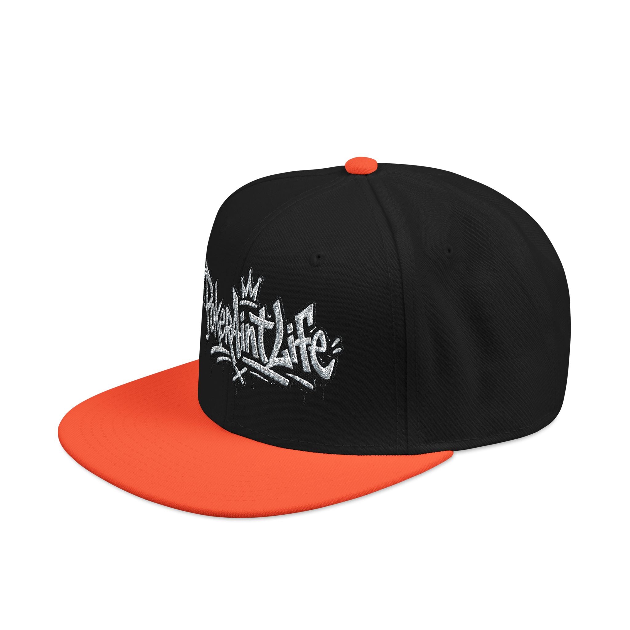 Snapback Hat, Embroidered Graffiti Logo Streetwear Cap - One size / Orange/Black/Black - Hats