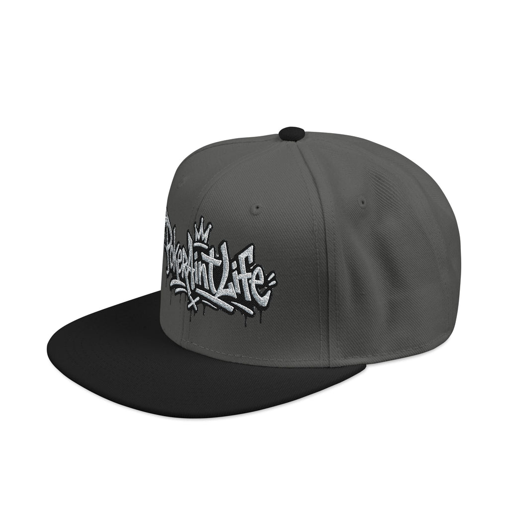 Snapback Hat, Embroidered Graffiti Logo Streetwear Cap - One size / Black/Charcoal gray/Charcoal gray - Hats