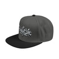 Snapback Hat, Embroidered Graffiti Logo Streetwear Cap - One size / Black/Charcoal gray/Charcoal gray - Hats