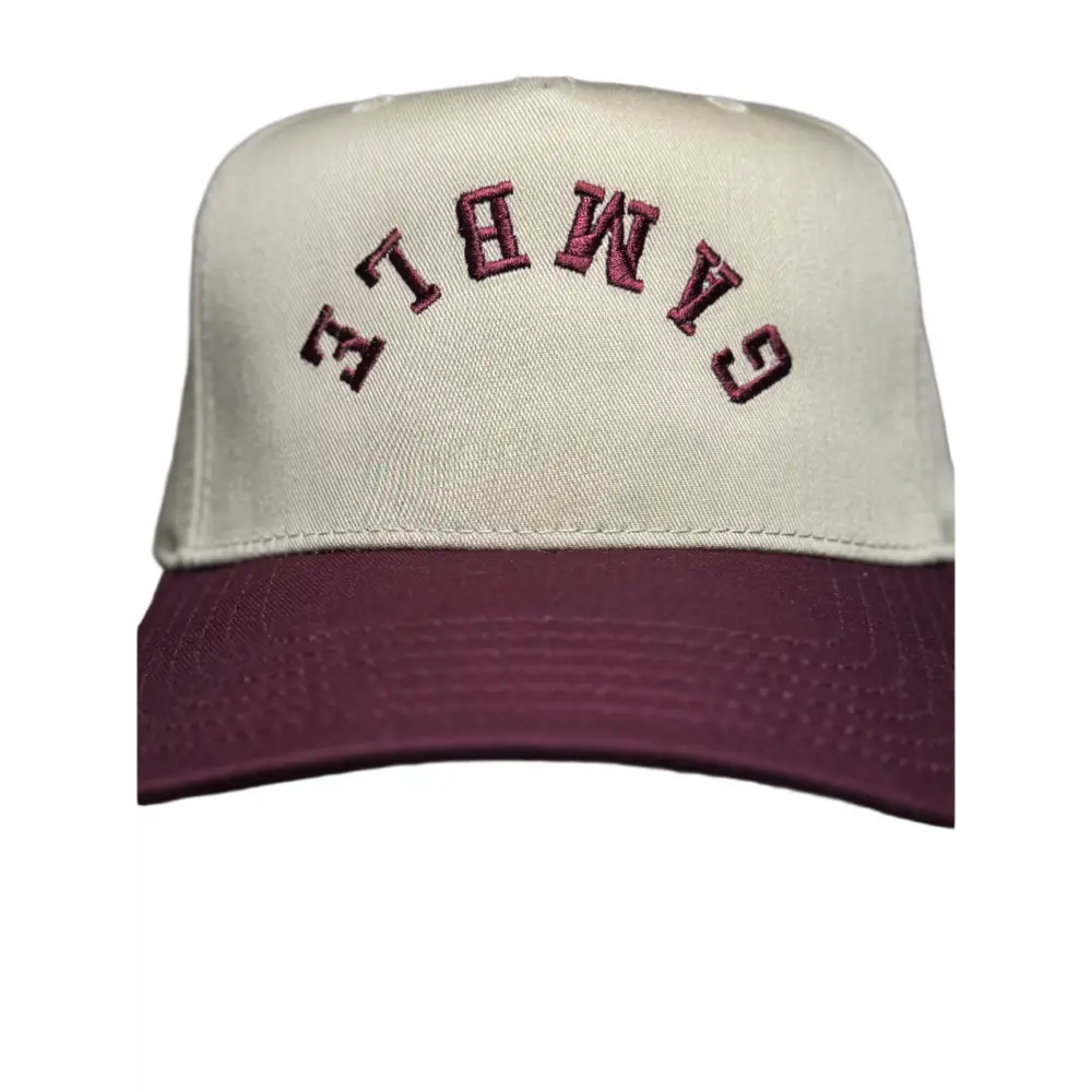 ’The Big Red’ Gamble Snapback 3D Puff - Maroon/Khaki / One Size - hats