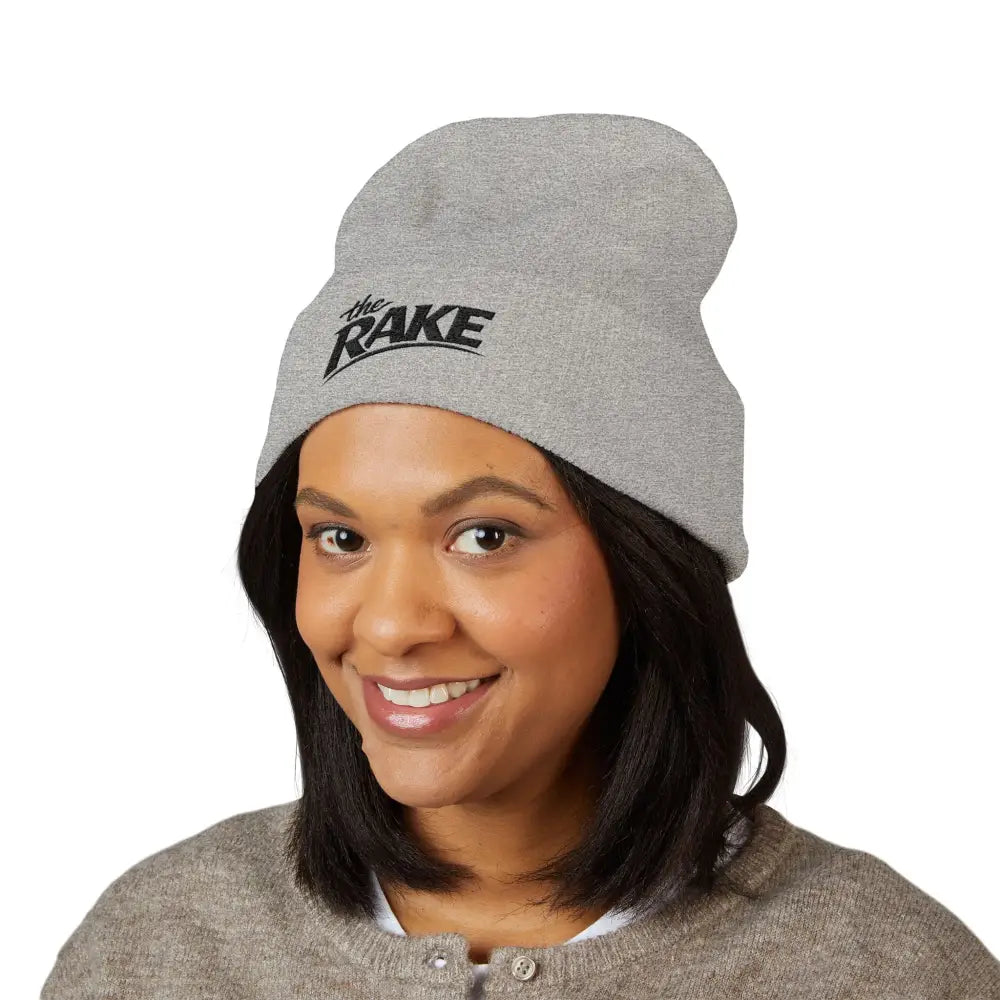 The Rake Embroidered Cuffed Beanie, Classic Logo Knit Hat - Hats