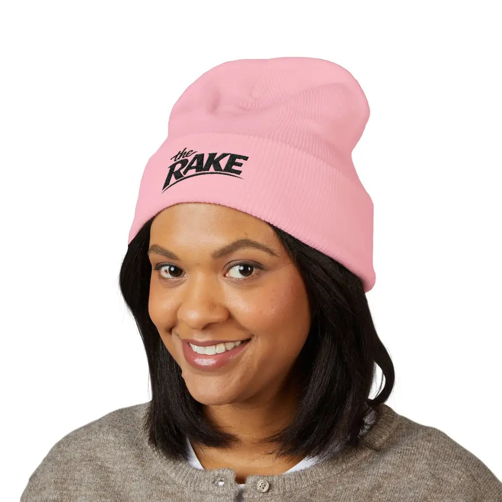 The Rake Embroidered Cuffed Beanie, Classic Logo Knit Hat - Hats