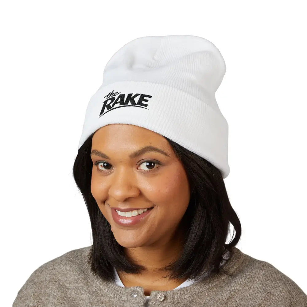 The Rake Embroidered Cuffed Beanie, Classic Logo Knit Hat - Hats