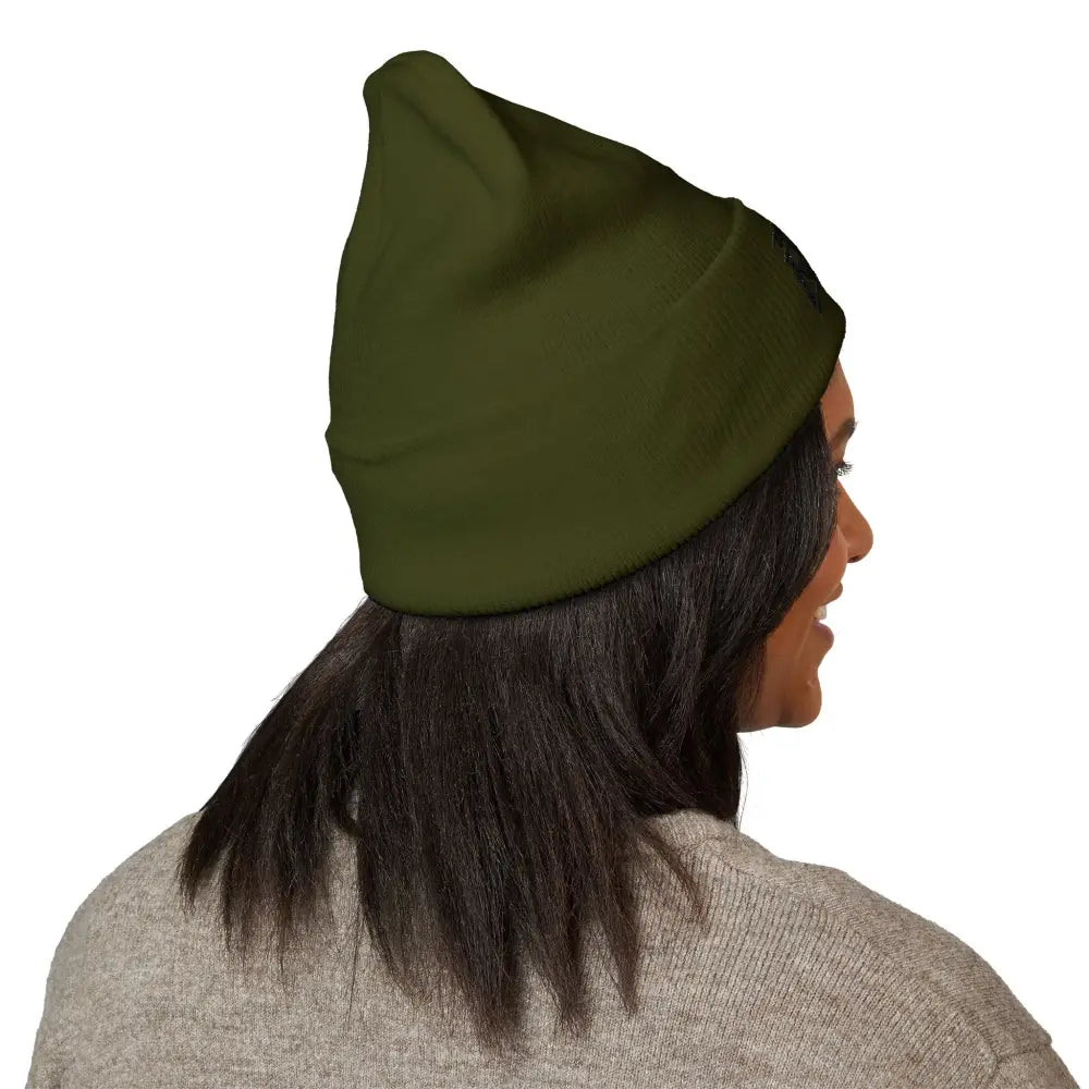 The Rake Embroidered Cuffed Beanie, Classic Logo Knit Hat - Hats
