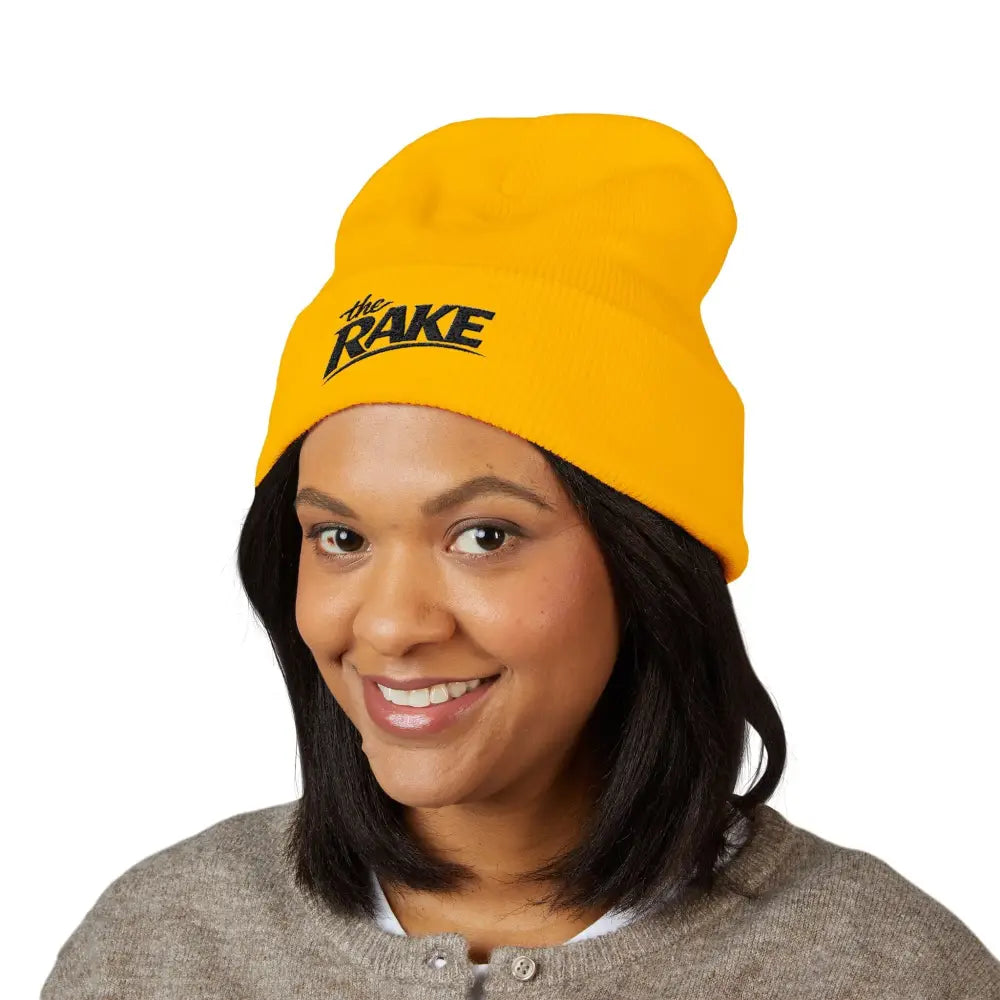 The Rake Embroidered Cuffed Beanie, Classic Logo Knit Hat - Hats