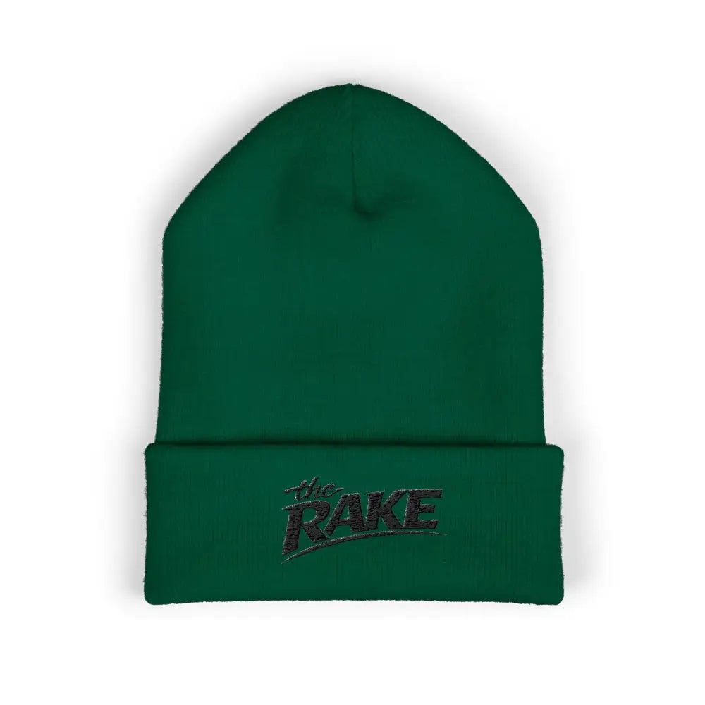 The Rake Embroidered Cuffed Beanie, Classic Logo Knit Hat - One size / Spruce - Hats