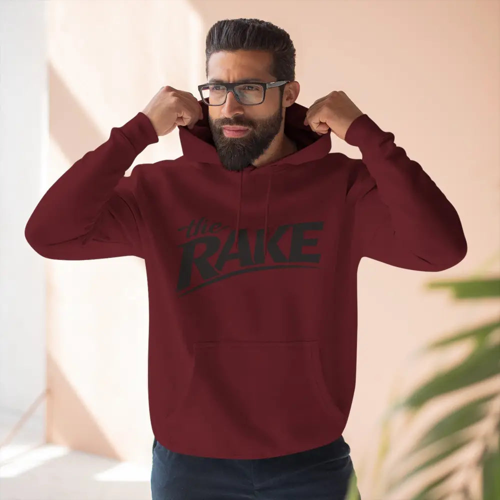 Big Rake Logo Fleece Hoodie, ’The Rake’ Garden Tool Graphic Pullover - Hoodie