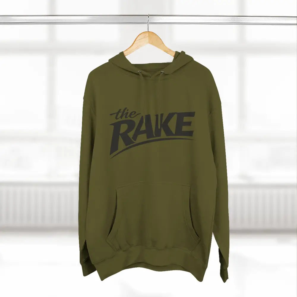 Big Rake Logo Fleece Hoodie, ’The Rake’ Garden Tool Graphic Pullover - Hoodie