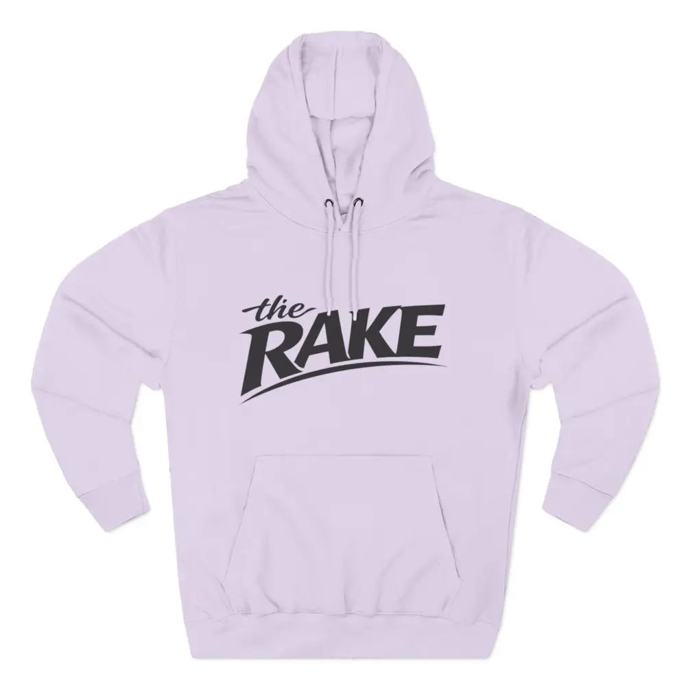Big Rake Logo Fleece Hoodie, ’The Rake’ Garden Tool Graphic Pullover - S / Lilac - Hoodie