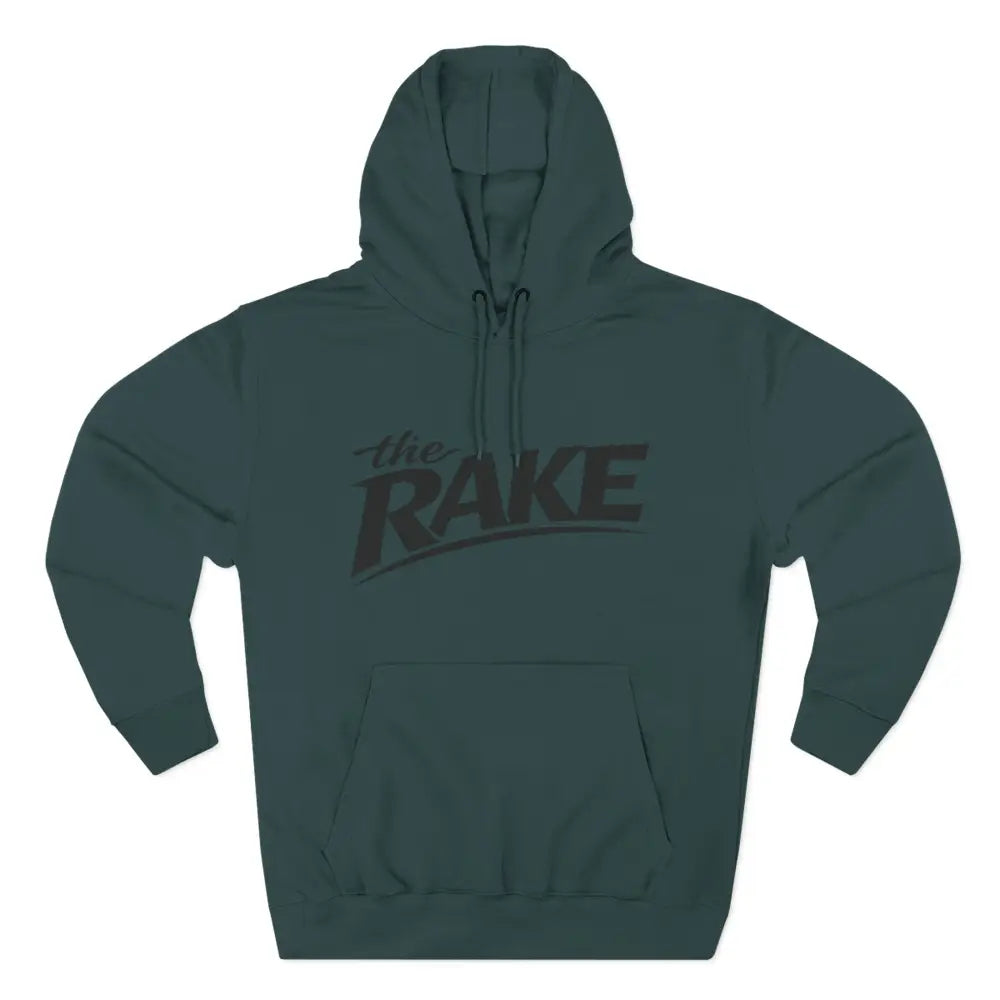 Big Rake Logo Fleece Hoodie, ’The Rake’ Garden Tool Graphic Pullover - S / Sports Green - Hoodie