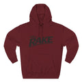 Big Rake Logo Fleece Hoodie, ’The Rake’ Garden Tool Graphic Pullover - XS / Burgundy - Hoodie