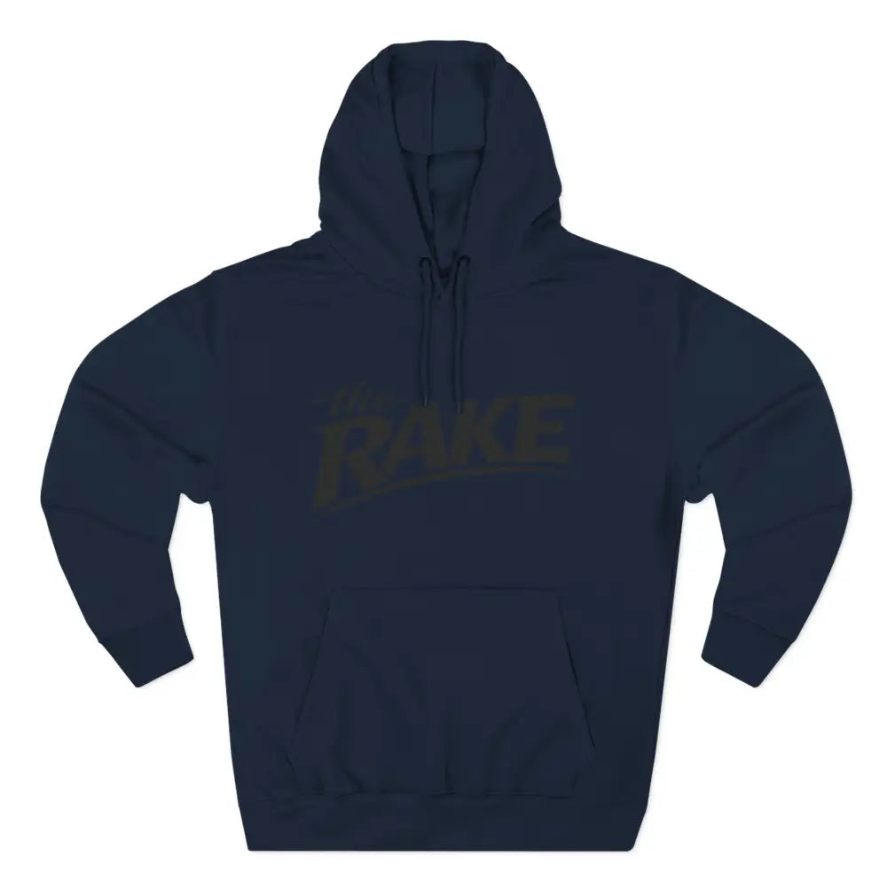 Big Rake Logo Fleece Hoodie, ’The Rake’ Garden Tool Graphic Pullover - XS / Navy - Hoodie