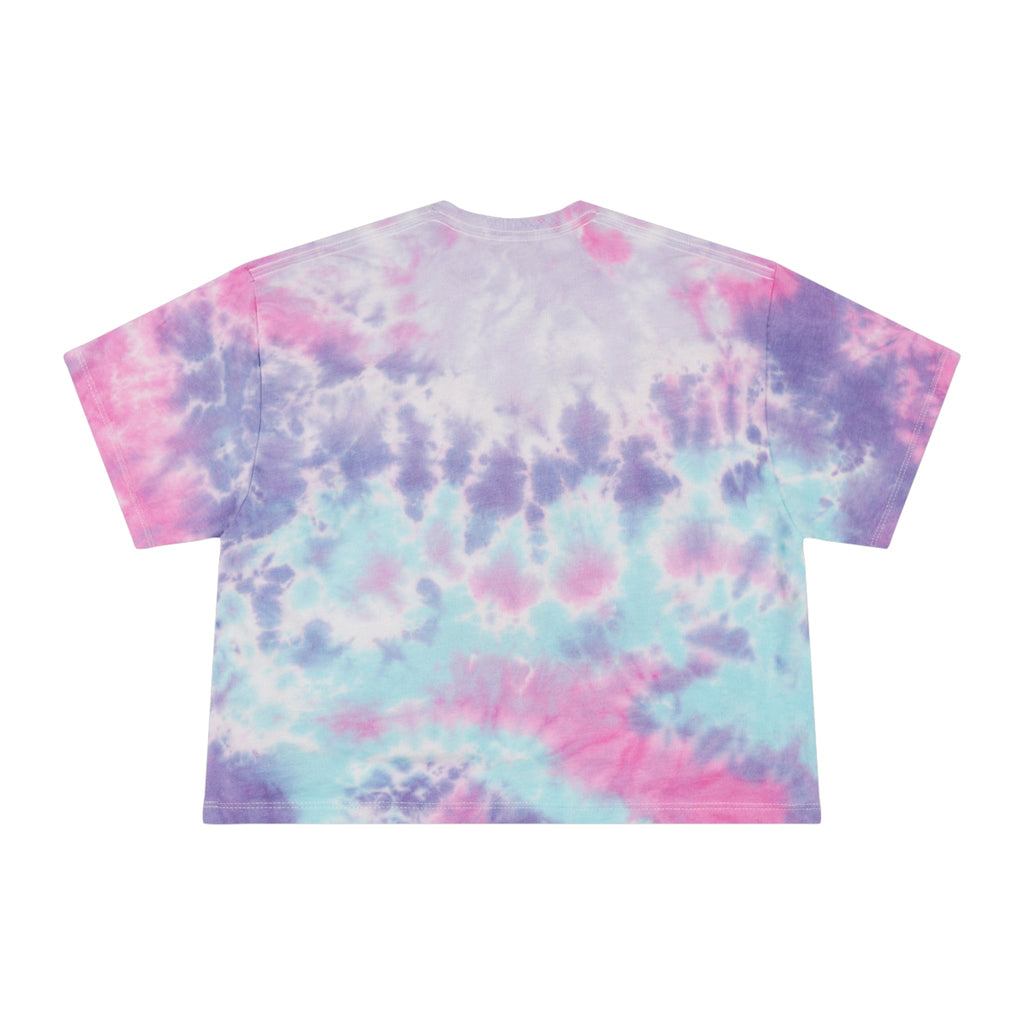 Tie-Dye Crop Tee, ’the Rake’ Logo Women’s Casual Beach Top - T-Shirt