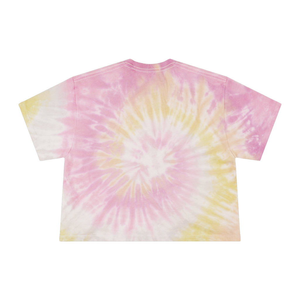Tie-Dye Crop Tee, ’the Rake’ Logo Women’s Casual Beach Top - T-Shirt