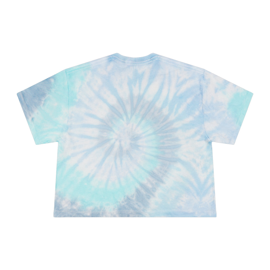 Tie-Dye Crop Tee, ’the Rake’ Logo Women’s Casual Beach Top - T-Shirt