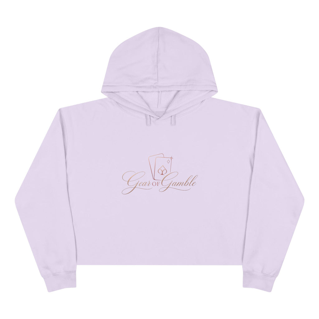 Women’s Gamble’ Cropped Black Hoodie with Card & Dice Logo - Lilac / XS - Hoodie