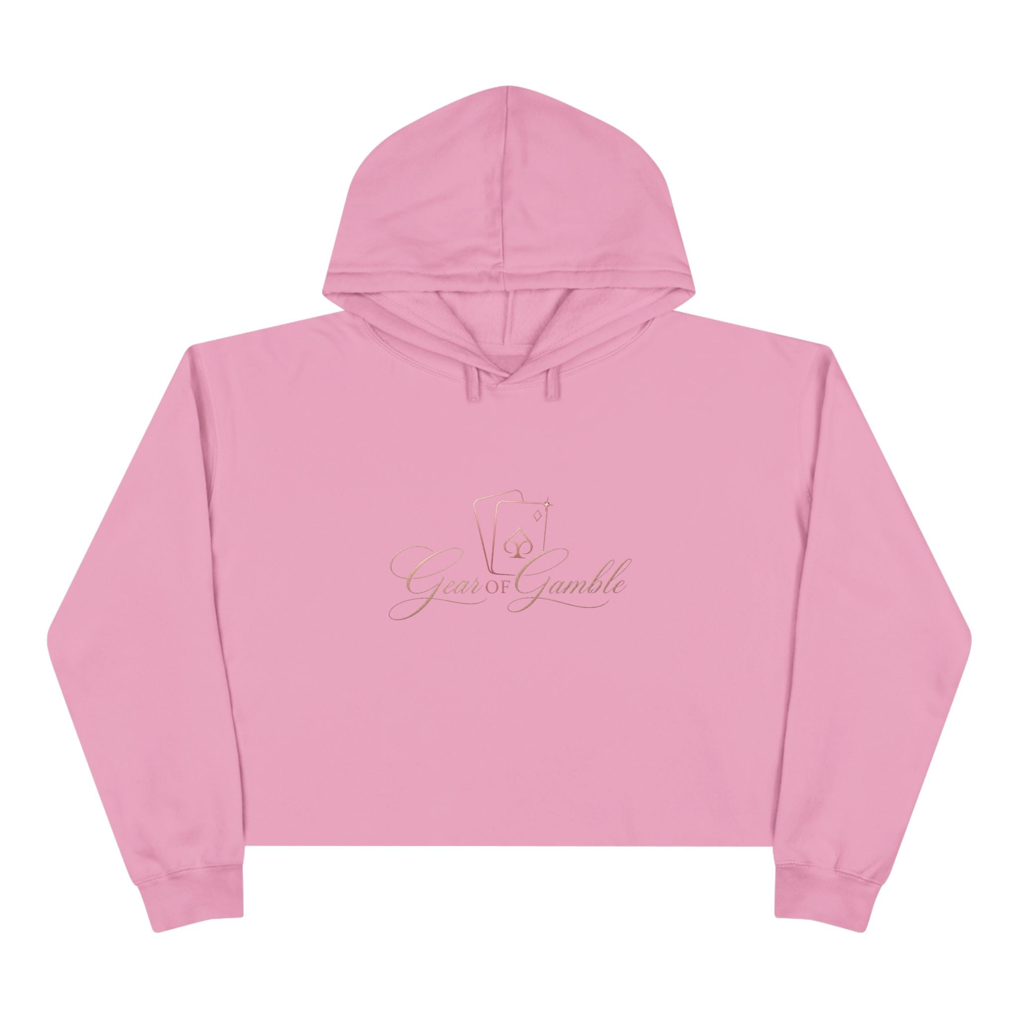 Women’s Gamble’ Cropped Black Hoodie with Card & Dice Logo - Mauve / XS - Hoodie