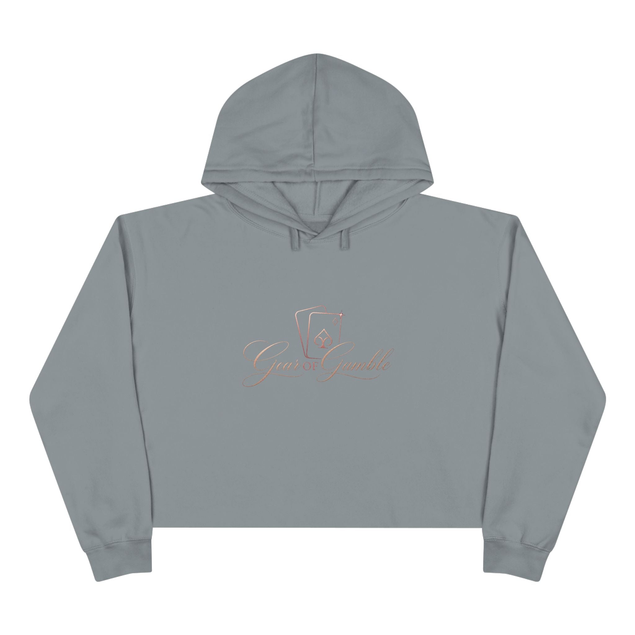 Women’s Gamble’ Cropped Black Hoodie with Card & Dice Logo - Storm / S - Hoodie