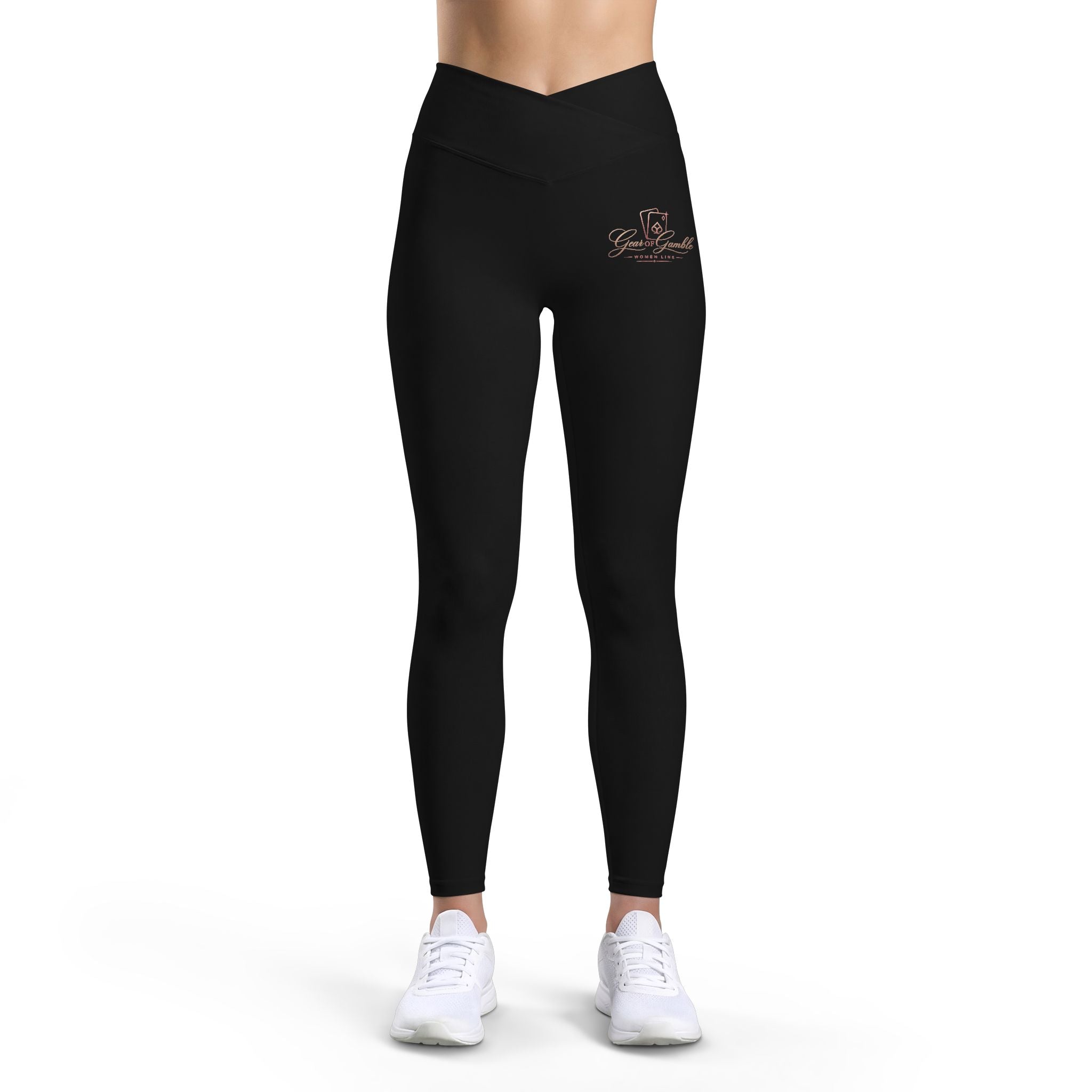 Women’s Luxe Leggings, Rose Script Logo High-Waist Activewear - Trousers