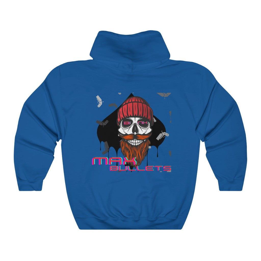 navy blue poker hoodie paint print