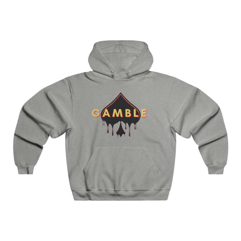 Light Grey  poker hoodie featuring the iconic Gamble Drip logo. 