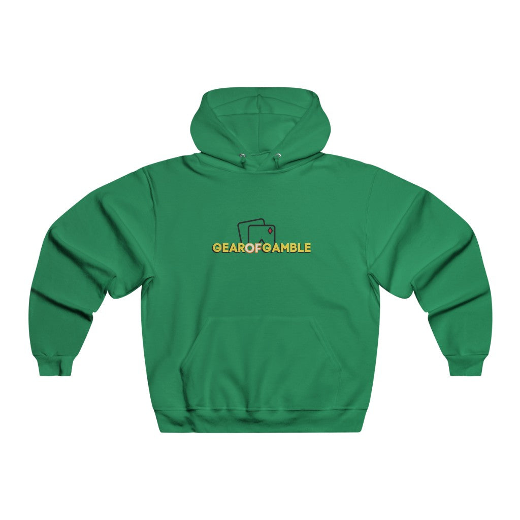 Green poker hoodie featuring the bold Gear of Gamble logo on the front, perfect poker clothing for confident players who want to rep their passion for the game. Made from a soft cotton blend for comfort during long poker sessions.