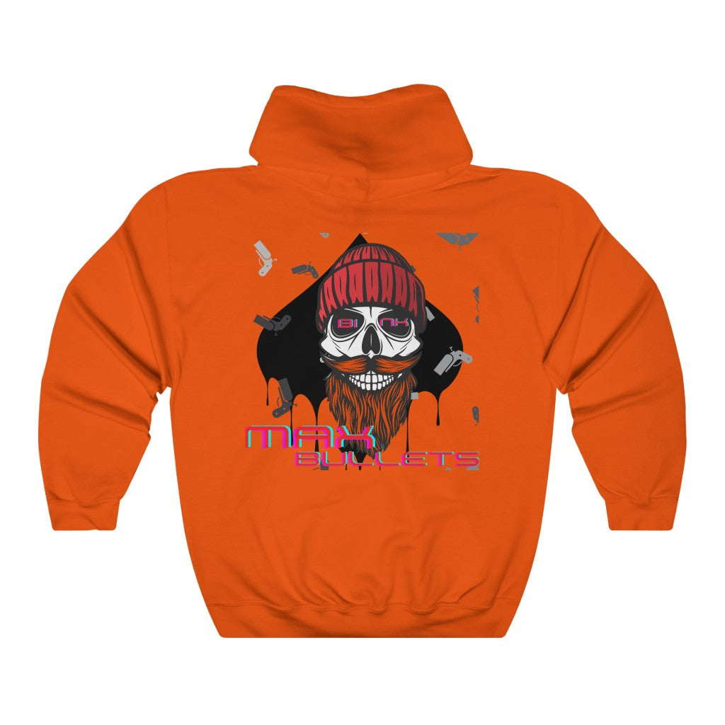 Orangepoker hoodie featuring the bold Gear of Gamble logo on the front, crafted from a comfortable cotton blend perfect for poker players. Ideal poker clothing for those who want to show their passion for the game.