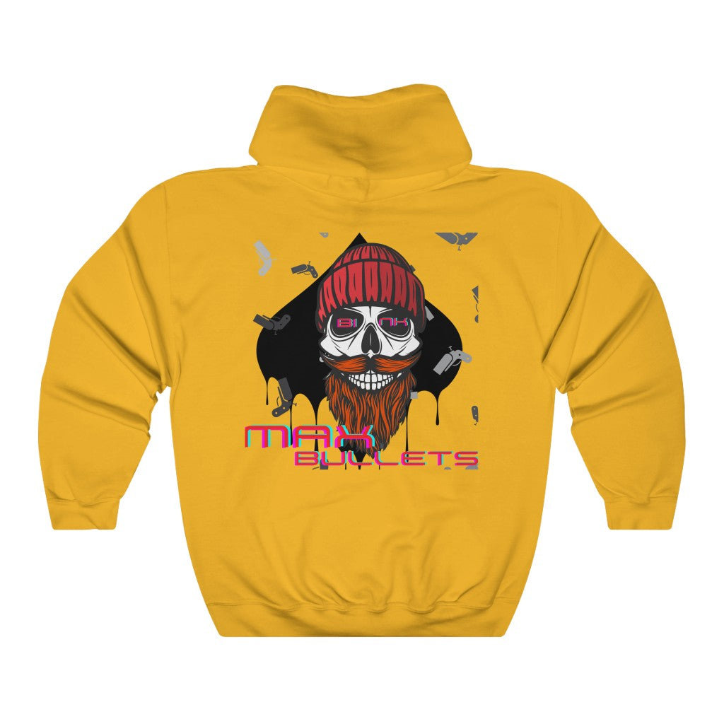 Yellow poker hoodie featuring the bold Gear of Gamble logo on the front, crafted from a comfortable cotton blend perfect for poker players. 